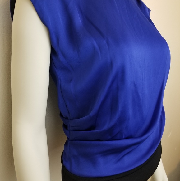 Vince Camuto Royal Blue Satin Blouse - Picture 5 of 8